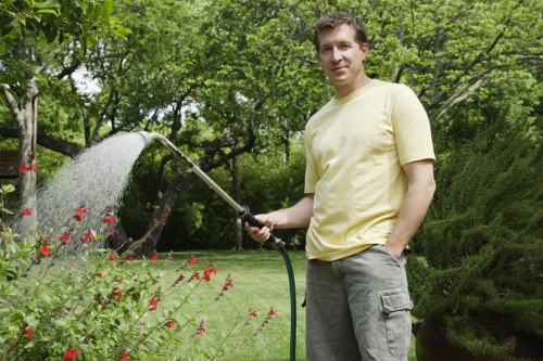 Patio and planting features for landscaping in Downham